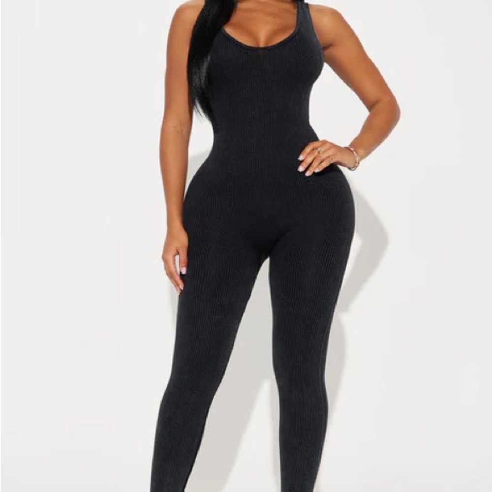 Fashion Nova Black Halter Jumpsuit with Sleek Fit